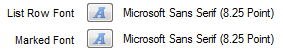 2. List row fonts