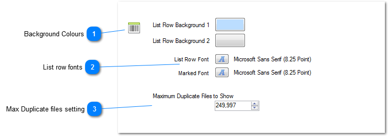 Duplicate File List options