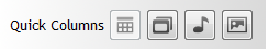 8. Quick Column arrangement buttons