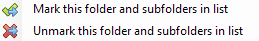 3. Marking this folder and subfolders in list