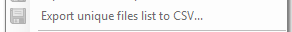 7. Export unique files list to CSV...