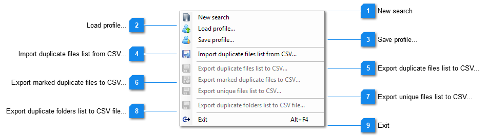 File menu