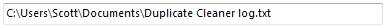 5. Log text file location