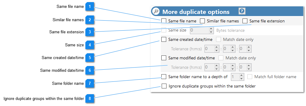 More duplicate options