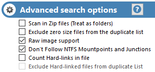 6. Advanced search options