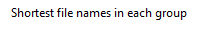 25. Shortest file names in each group